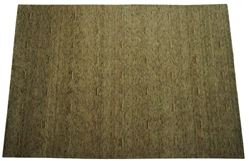 Gabbeh Teppich Dunkel Beige 100% Wolle 170x240 cm Handgewebt Orientteppich Lr663