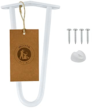 Moria Hairpin Leg 1 Stück | Möbelfüße, Tischbeine von 10 bis 80 cm | für Schrank, Hocker, Nachttisch, Couchtisch | Tischfüße mit Bodenschoner und Schrauben | 10 cm - 2 Streben (Metall, Weiß)