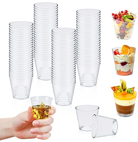 Jesdavan Vaso Plastico, 100 Piezas Chupitos, 30ML Vasos Chupito Plastico, Vasos Plastico Duro Reutilizable, Vasos de Plastico Adecuado para Fiestas Picnics Barbacoas Eventos de Viaje