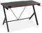 Versa Pablo Mesa Gaming para el Ordenador, Mesa para la Habitación o Estudio, Soporte Cascos y Bebida, Medidas (Al x L x An) 76 x 60 x 120 cm, Madera y Metal, Color Negro y Rojo