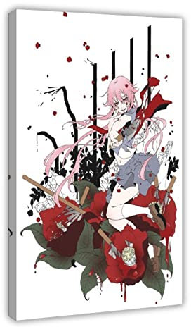 RIPEX Anime-Bild Mirai Nikki Gasai Yuno Hari Noi Einzelnes langes Haar hoch Leinwandposter Schlafzimmer Dekor Sport Landschaft Büro Zimmer Dekor Geschenkrahmen Stil 50 x 75 cm