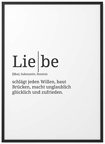 Papierschmiede® Definition: Liebe, 40x50 cm, XXL Poster für Wohnzimmer, Schlafzimmer, Küche, Esszimmer, Wandbild Geschenk Wanddeko - ohne Rahmen