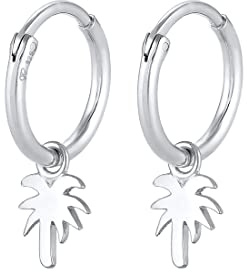 Elli Ohrringe Damen Creolen Palme Anhänger Trend Filigran 925 Silber