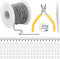 Nswayy 33 Füße Ketten Basteln Gliederkette Silber Meterware Edelstahl mit 20 Karabinerverschluss 100 Biegeringe für DIY Halskette 1 Schmuckzange 1 Drahtschneider Zange