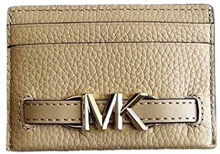 Michael Kors Reed Large Card Holder Wallet MK Signature Logo Leather, CAMEL, Large, Kartenhalter