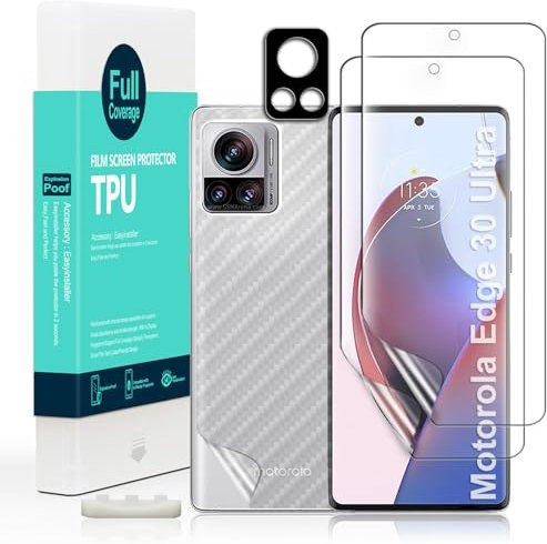 Ibywind 2 Pezzi Pellicola Protettiva per Motorola Edge 30 Ultra 5G(6,67 pollici)+1 Pezzo Protettore Len Della fotocamera+1 Pezzo Pellicola Posteriore,Pellicola TPU Flessibile,HD Clear,Senza Bolle