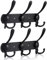 LYLIN Perchero de Pared, Perchas de Acero Inoxidable Montaje en Pared, Ganchos de Perchero para Dormitorio Baño y Cocina (9 Gancho, 2Pcs, Negro Mate)