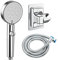 Diyxisk 5 Modi Duschkopf Set,Shower Head mit Schlauch und Halterung,Wassersparend,DruckerhöHend mit Filte Stoppfunktion (Silber)