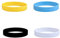 Lmyzcbzl Silicone Wristbands, 4 Pcs Rubber Bracelets, Silicone Bracelet, Silicone Elastic Wristbands, for Sports Teams, Party Events, Cup Markers, Blue, Black, Yellow, White, 1.2 cm