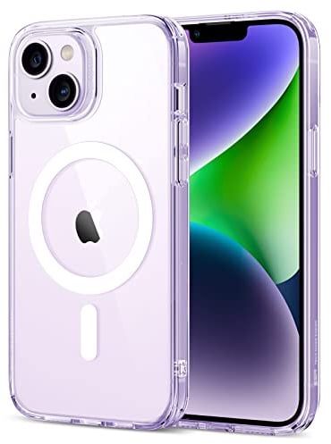 ESR for iPhone 14 Case/iPhone 13 Case, Magnetic Clear Case Compatible with MagSafe, Shockproof Military-Grade Protection, Classic Hybrid Magnetic Case for iPhone 14/13 6.1 inch, Clear Purple