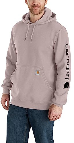 Carhartt Sweat-shirt graphique à manches logotées, coupe ample, taille moyenne Haut de survêtement Homme, Violet, XXL