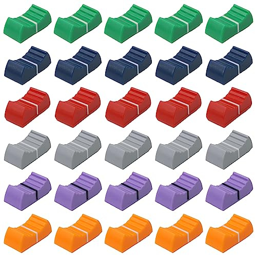 Fader/Slider-Kontrollknöpfe für Audio-Mixer, verschiedene Farben, 8 mm, 30 Stück