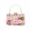 Fecialy Sacs de soirée à fleurs pour femmes Pochettes colorées en strass Sac à main à chaîne pour mariées avec fleurs Sac à bandoulière