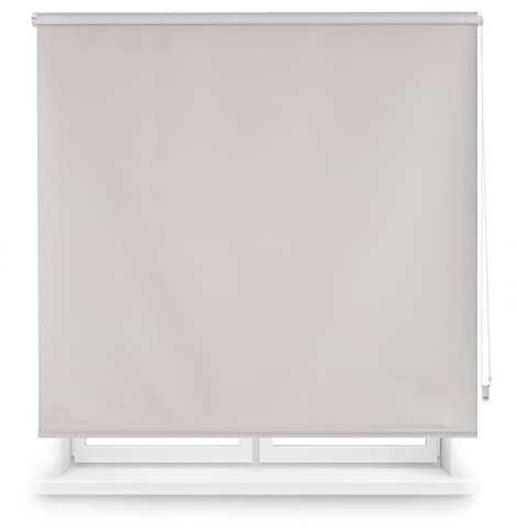 Decorblind | Thermo-Verdunkelungsrollo, Maße Rollo: 120 x 230 cm Breite x Länge/Maße Stoff: 117 x 225 cm, einfarbig, silberfarben, einfache Montage an Wand oder Decke