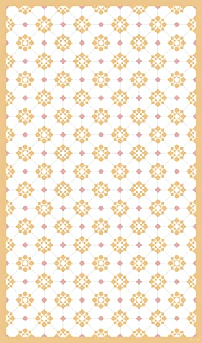 DobleUve Estudio Alfombra Vinílica Hidráulica 34 | Color Amarillo | 65x140 cm | Alfombra Cocina Lavable Antideslizante | Alfombra Vinilica | Suelo Vinílico | Alfombra Vinilo Salón