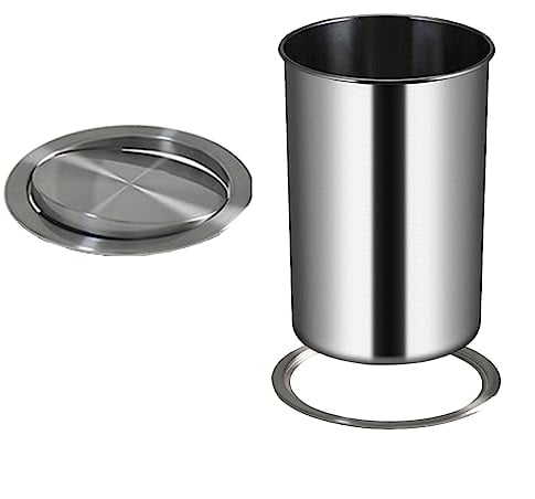 LYXXW Poubelle à Encastrer En Inox, Flap Trash Bin Flush, Balance Swing Flap Garbage, Poubelle Pour Cuisine Salle De Bain Chambre à Coucher Bureau,Argent,9L