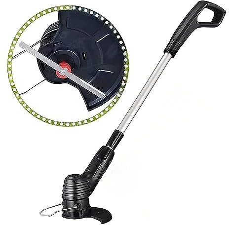 Joulli Débroussailleuse électrique sans Fil, Coupe-Herbe léger et Rechargeable par USB avec Perche télescopique réglable, jusqu'à 50 Minutes d'autonomie, Facile