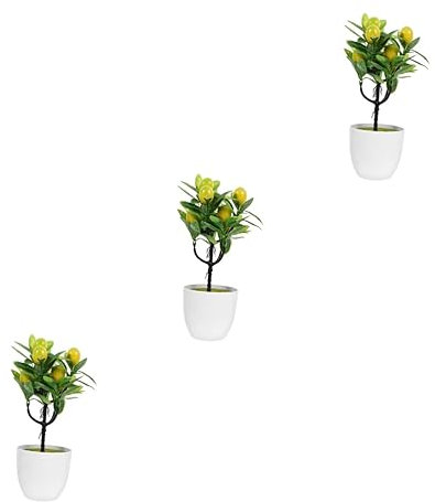 ABOOFAN 6stücke Künstliche Zitronen Pflanzen Deko Für Bonsai Realistische Faux Obst Zimmerpflanzen Für Wohnaccessoires Für Wohnzimmer Und Bürogestaltung