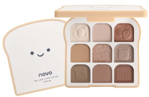 Lidschatten Palette: Professionelle Make-up-Palette mit 9 Farbtönen, Natürlich Lidschattenpalette, Glitter Lidschatten Palette, Hochpigmentiert, Ideal für den Alltag (03# Warm Neutrals)