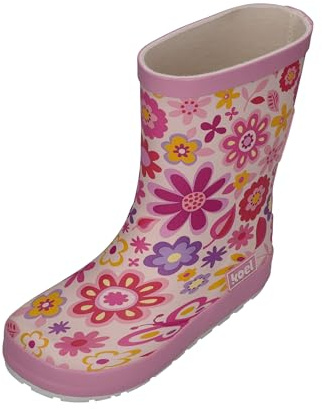 KOEL Barefoot Kinder Gummistiefel WINI BARE MULTI fuchsia flowers
