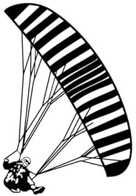 10.8x16CM Interessante Paragliding Auto Aufkleber Vinyl Aufkleber Cartoon Schwarz/Silber Auto Stoßstange WC Kühlschrank, Wand, Tür, Motorrad Elektro-Fahrrad-Aufkleber Dekorative Aufkleber