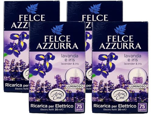 Felce Azzurra - Aria Di Casa, Ricarica Per Diffusore Elettrico, LAVANDA & IRIS 20ml (4 Unità)