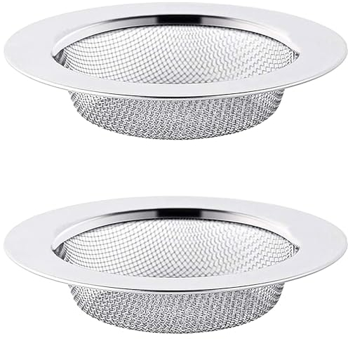 2 Pack Tomario Stainless Steel Kitchen Sink Strainer, Standard Sink Drain Protector Hair Catcher for Kitchen Bathroom Shower Kitchen Dishwasher Safe (External Diameter 7.5cm, Inner Diameter 4cm)