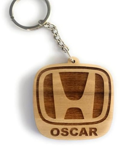 Personalisierter Schlüsselanhänger oder Magnet aus Faltec-Holz, kompatibel mit HONDA; personalisieren Sie ihn mit Ihrem Namen oder mit einem Autokennzeichen oder Logo des Autos