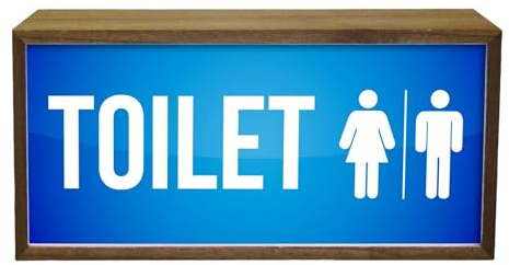 Light Box Toilet Male Female Sign | Illuminated Light Up LED Bathroom Signage | Commercial Workplace Workspace Lighting |Clear Visual Design Identifies Restrooms