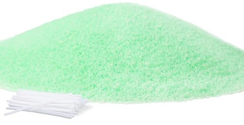 Ovaletta Kerzensand 800 g Grün, Kerzensand mit Docht, Kerzenwachs, mit 20 Stück Kerzendocht (5 cm), Pflanzliches Wachs, Perlenwachs