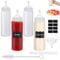 GSrenyu 4 Pack Squeeze Condiment Bottles - 24oz / 680ML Plastic Squeezy Sauce Bottles with Cap Plastic Squeeze Dispensers with Measurements for Ketchup BBQ Olive Oil Salad Dressing