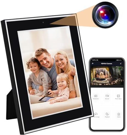 icamdoor Hidden Camera Photo Frame, WiFi Spy Camera with Motion Detection,1080P HD Home Security Cam Wireless Nanny Cam Remote Monitoring Camera for Home/Office/Indoor
