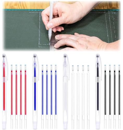 24 pcs Rotulador Textil, Rotuladores Tela, Para Telas En 4 Colores Diferentes, Boli tela borrable plancha, Marcadores de Costura Borrables con Calor, Incluye Bolígrafos Vacíos y Recargas