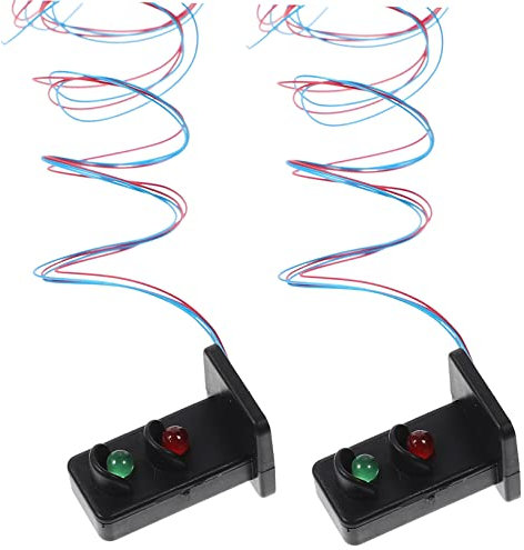 KONTONTY 2stücke Miniatur-verkehrslampe Modell Sandtisch Mit Licht Zugsignallichtmodell Signallampenmodell Für Modelleisenbahn Und Architekturprojekte Simulation Mini-signallichtmodell Leuc