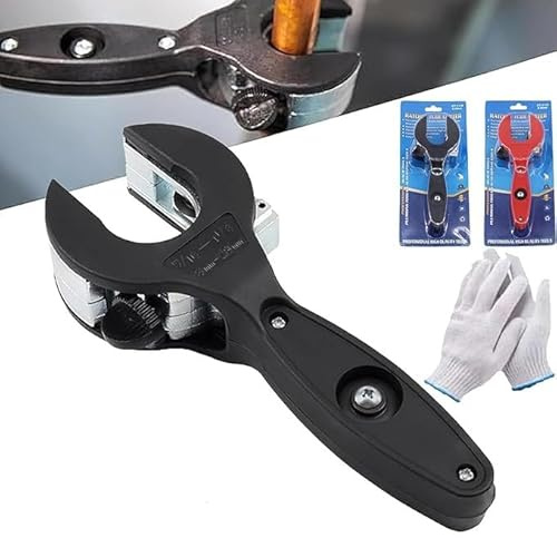 Ratcheting Tubing Cutter, 2025 New Ratcheting Tubing Cutter,2 in 1 Close Quarters Tube Compact Cutter,1/4 To 7/8 Ratcheting Pvc Cutter for Cutting Copper Pvc And Soft Metal Pipes (Black)