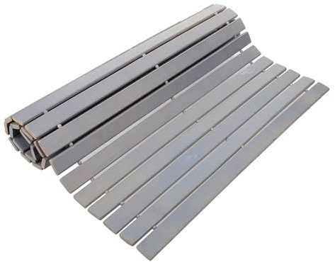 Tapis de bain antidérapant en bambou pour baignoire et douche, gris clair, tapis de sol antidérapant en bambou pour salle de bain