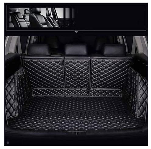 YUEDAM Auto Leder Kofferraummatte für Audi A4 B9 Avant/Kombi 2015-2023, Vollabdeckung Kofferraumwannen Wasserdicht rutschfest All Inclusive Antirutschmatte Zubehör,A/Black