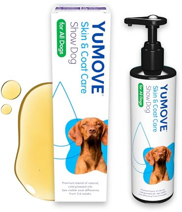 YuMOVE Integratore per la Cura di Pelle, Pelo e Occhi con Olio di Salmone per Cani, 500 ml, Stimolante con Ingredienti Naturali e Oli Pressati a Freddo come Omega 3 e Omega 6
