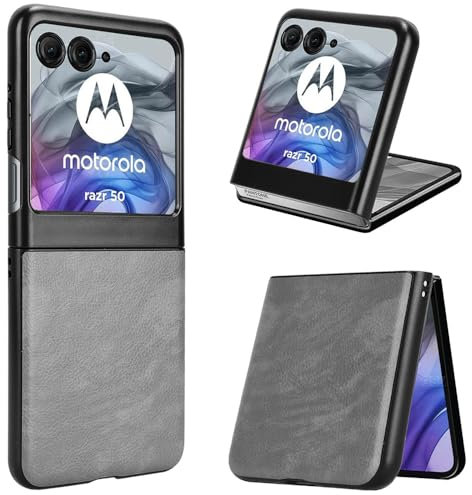 COQUE Étui pour Motorola razr 2024, Rabat Motorola razr 2024 à Motif Litchi-Grigio