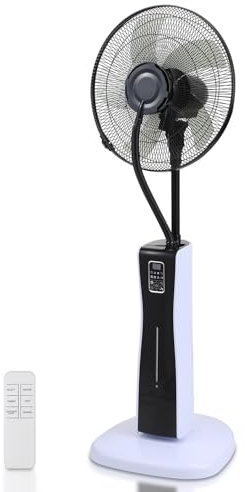 Jaxguom Standventilator mit wasserkühlung, Ventilator mit Wasserkühlung, ventilator mit sprühnebel, 2L Wassertank, Fernbedienung und Timer