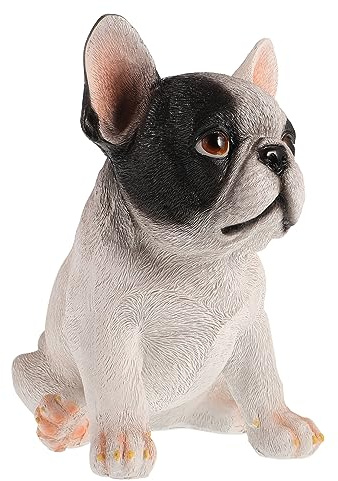 MAGICLULU Dekorative Bulldoggenfigur Aus Harz Stabile Hundeskulptur Für Garten Und Schreibtisch Kompakte Bulldoggen Deko
