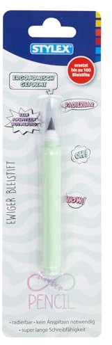Stylex 26032 - Ewiger Bleistift in Mint, radierbar, ca. 16 km Schreiblänge, ergonomischer Graphitstift ohne Anspitzen, ersetzt ca. 100 Bleistifte, flüssiges Schreiben für Schule, Uni oder Büro