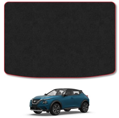 Nissan Juke (2019+) Carpet Boot Mat | Red Edge Trim Tailored Fit Boot Liner Full Coverage Protection Accessories Easy Clean Anti Slip Made in the UK
