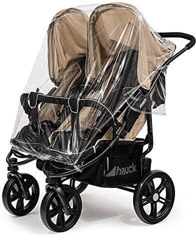 For Your Little One Universal Pushchair Rain Cover – Fits Carrycots / 2-in-1 Prams/Car Seats/Pushchairs/Buggies/Twins, Waterproof & Durable Protection (Side By Side)