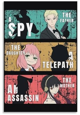 HSUREWTRK Spy X Family (8) Poster, ästhetische Wandkunst, Leinwand, dekoratives Gemälde, Vintage-Poster für Wohnzimmer, Schlafzimmer, Dekoration, 30 x 45 cm, ungerahmter Stil