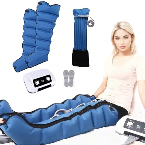 GZGHRZQS Presoterapia para Casa Abdomen Y Piernas con 6 Cavidades, Botas De Presoterapia para Piernas Completas, Maquina Presoterapia para Casa, Favorece & Mejor Circulación, Drenaje Linfático