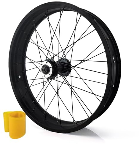 20/26 Zoll X 4,0 Fat Tire Fahrrad-Vorderrad Alu-Legierung Doppelschicht-Felge 36H Fat Bike-Laufradsatz Scheibenbremse Steckachse 15 Mm Nabe Abstand 135 Mm for Snow Beach E-Bike(20inch)