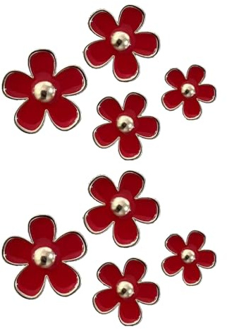 Lüftungsschlitz-Clips, rotes Gänseblümchen-Zubehör, langanhaltender Duft, Klimaanlagen-Auslass-Blumen-Clip für Frauen und Mädchen, 8 Stück