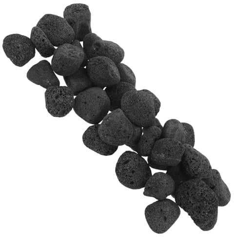 MAGICLULU Schwarze Lavasteine Kaminsteine 1200g – Vulkangestein 3 5cm für Feuerstellen Feuertische Aquarien und Gartendekoration
