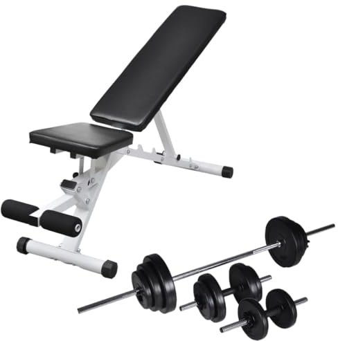Refined Hantelbank mit Langhantel und Kurzhantel Set 30,5 kg